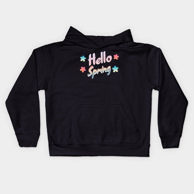 Hello Spring Colorful dark ver. Kids Hoodie by Smile Flower